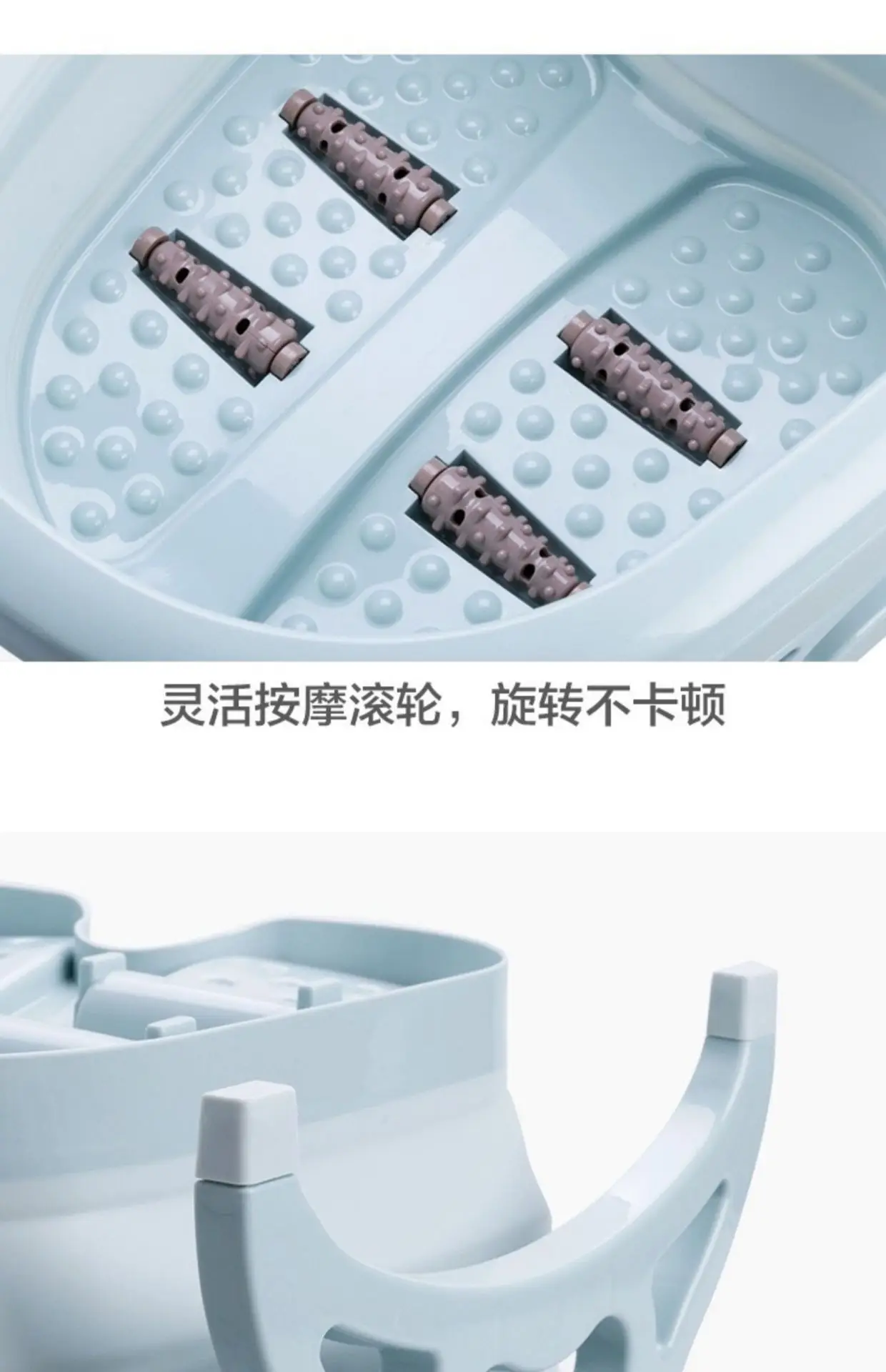 Foldable Portable Bathtub Plain Foaming Foot Soaking Bucket Massage Collapsible Footbath Basin with Lid