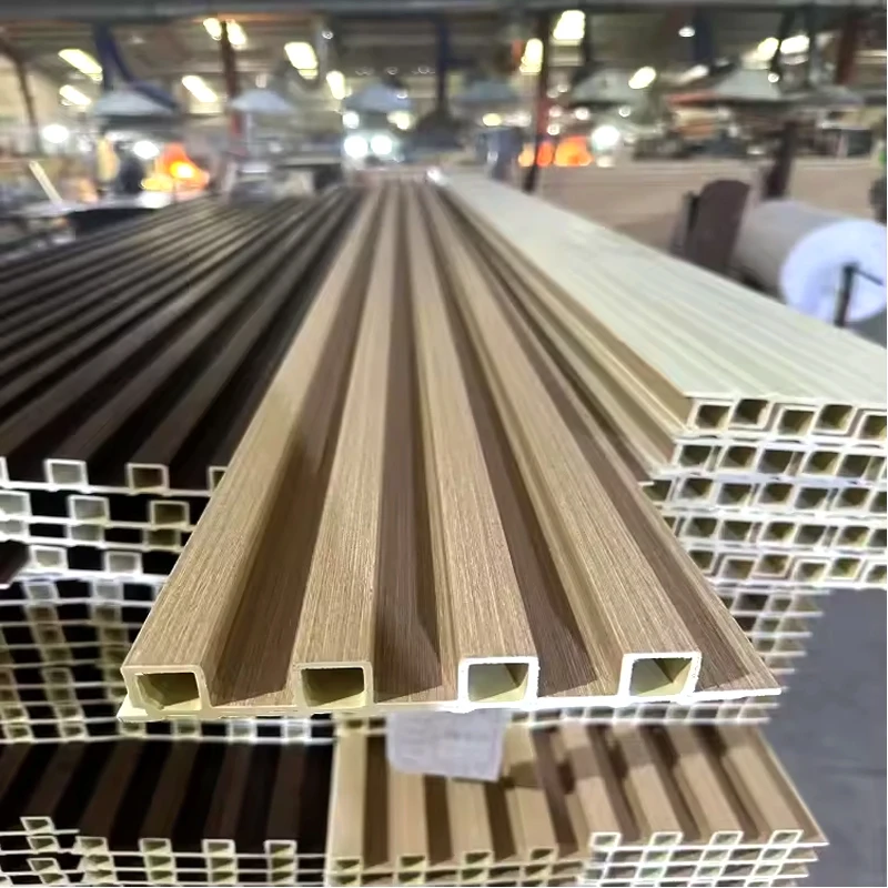 2024 Factory Direct Building Material 3D Bamboo Charcoal Wood Veneer Decoration PVC covering layer WPC Wall Panels