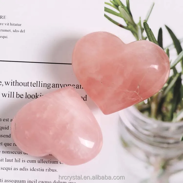 Оптовая продажа, натуральный высококачественный лечебный кристалл в форме сердца, розовое кварцевое сердце для любви
