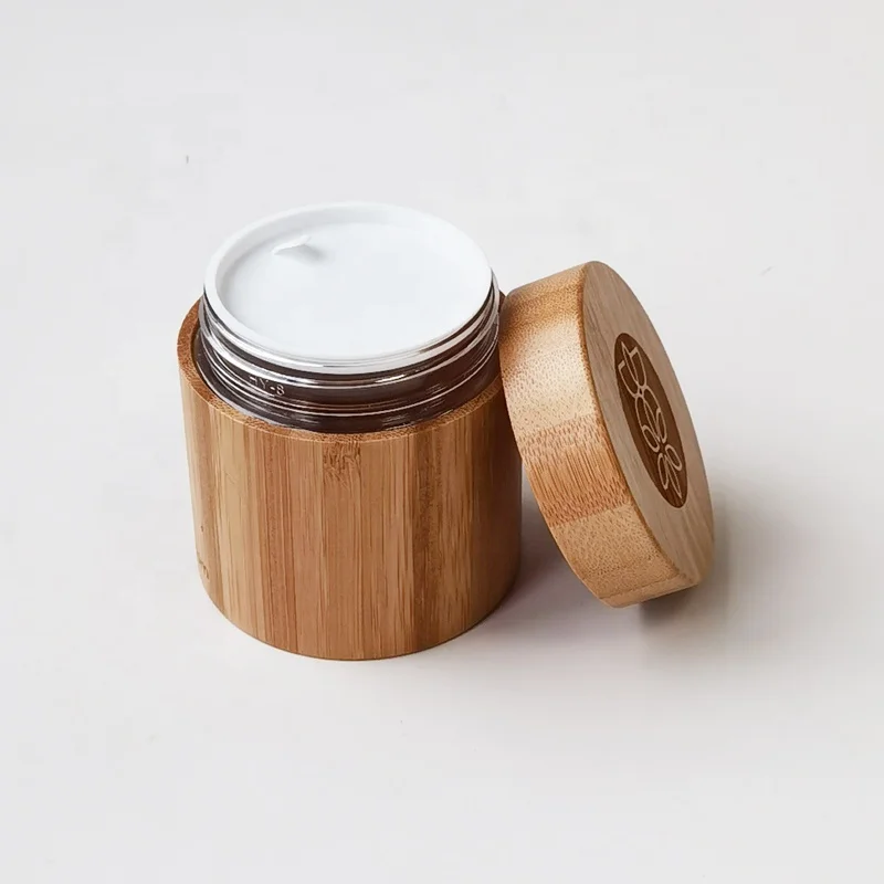 Custom Logo Eco Friendly 4oz Bamboo Jar Empty Cosmetic Jars 120g Full Bamboo Cream Jar With PET Inner