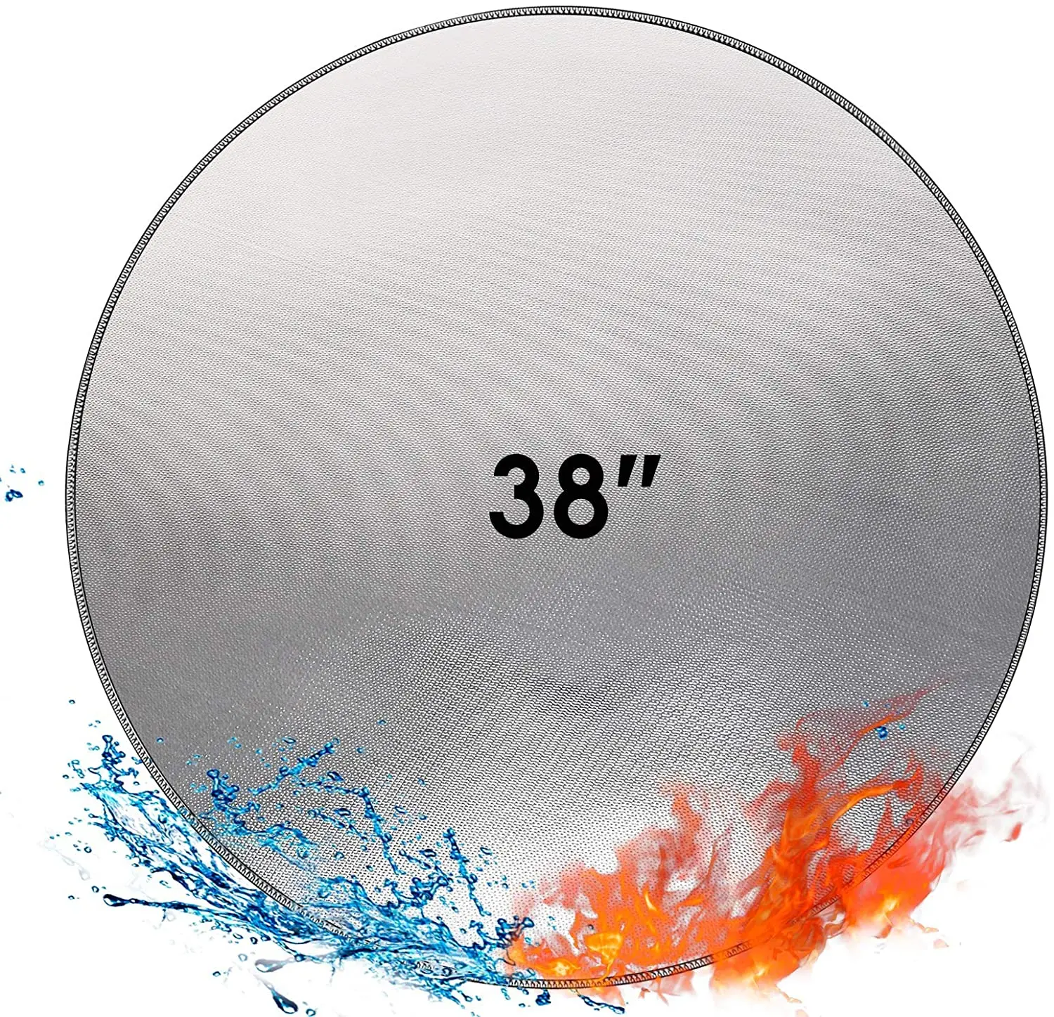 24 inch Round Fire Pit Mat, 3-Layer Under Grill Mat Deck Patio Protect Mat, Fireproof Mat Fire Pit Pad for Grass