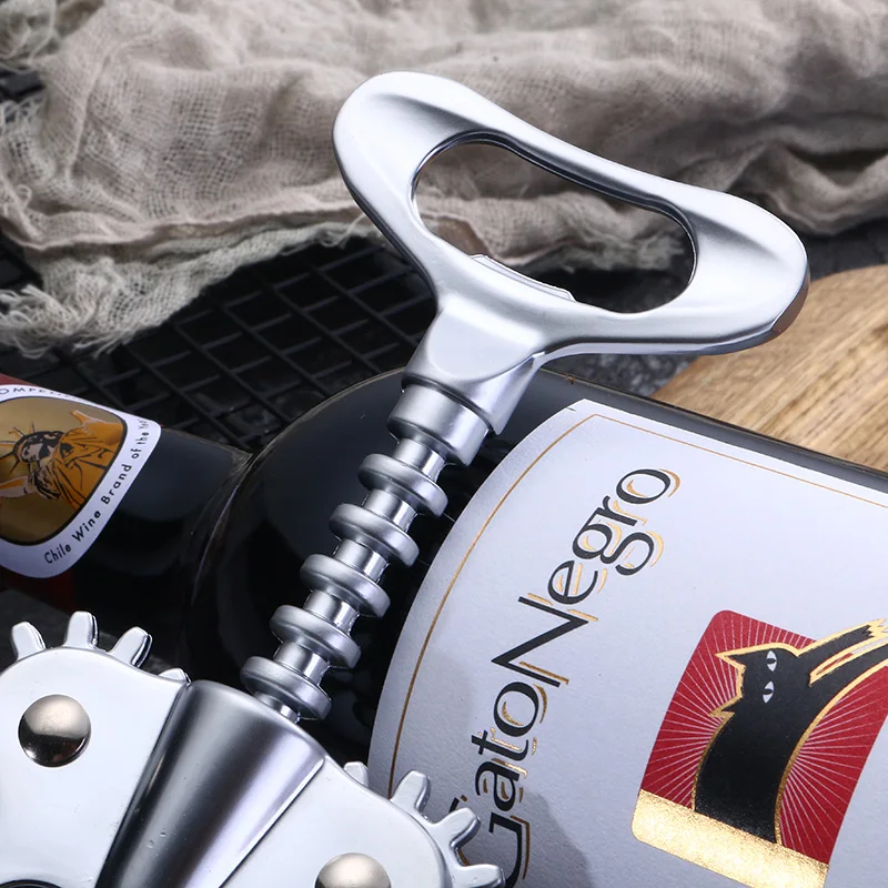 Stainless Steel Wing Corkscrew Wine and Beer Opener Heavy-duty Metal Wine Opener