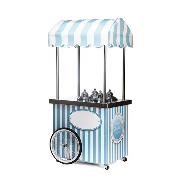 Easy Assemble Customized Wood Display Stand Ice Cream Display Cart Display Counter For Candy