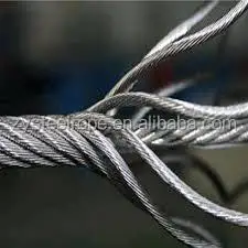 7x19 galvanized high tensile strength diameter 12mm-120mm  cable barrier wire rope for hoisting