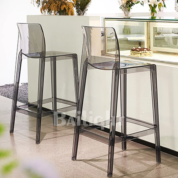 Best Selling plastic PC clear crystal stackable club chair vintage bar stool