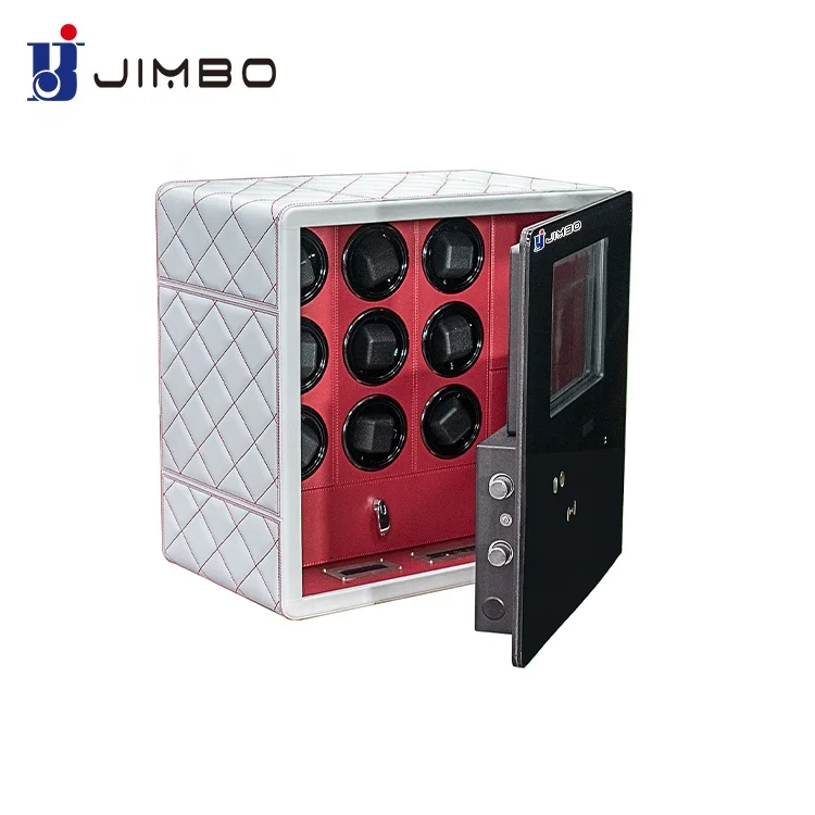 JIMBO High quality fingerprint Japan mabuchi motor led watch winder gyro watch winder security safe box