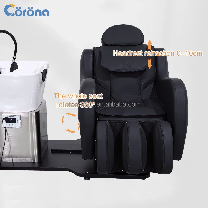 Modern Shampoo Bed Hair Salon Washing Chair Barber Shop Furniture Rotating Massage Head Spa Shampoo Chair For Salon