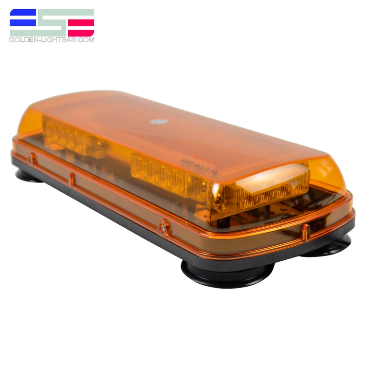 SAE Class I Amber Yellow 24 LED 72 Watts High Intensity Emergency Hazard Warning LED Strobe Mini Light Bar with Magnetic Base
