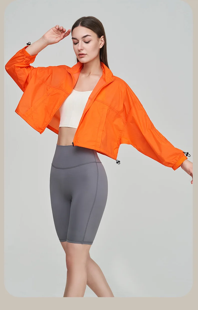 Summer Outdoor Ladies Sport Coat Gym Wear Nylon Lightweight Breathable Sun Protection Shirt Jacket for Women