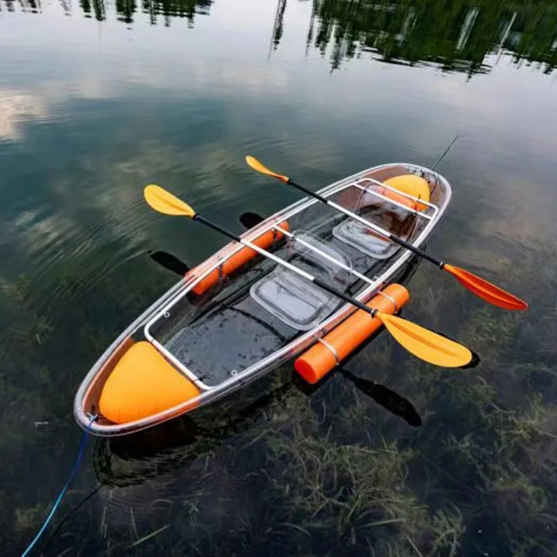 Недорогой Двухместный каноэ байдарка весло прозрачная лодка