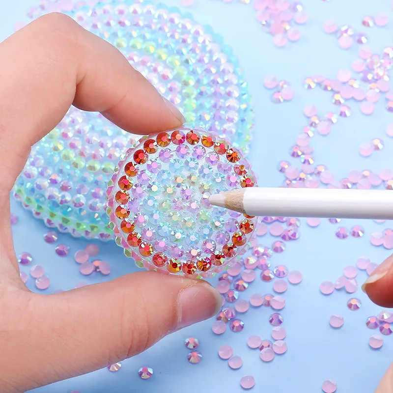 Wholesale Customize 50000pcs Resin Crystal AB Flat Back Glass Dream transparent Rhinestone Bulk