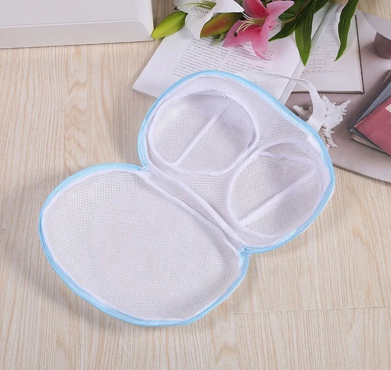 Household Reusable Mesh Bra Washing Bag with Zipper Underwear Laundry Storage Bag for Clothes Bathroom Applicable