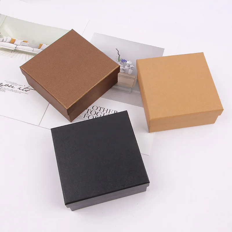 Partycool Exquisitely Crafted Kraft Paper Black Christmas Gift Boxes Wedding Favors Gift Box Square Gift Small Original Boxes