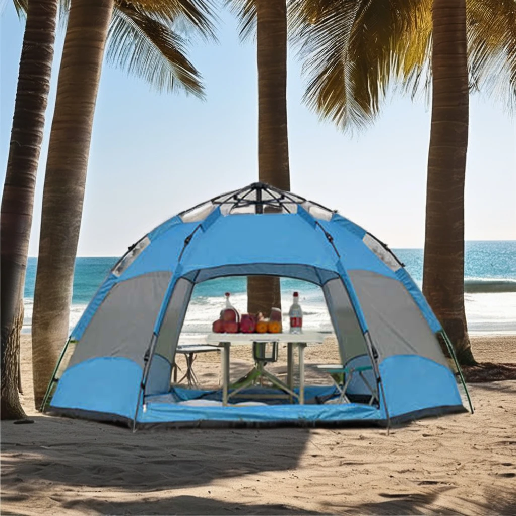 Single-Layer Automatic Pop-up Tent for 2-4 Persons Waterproof Aluminum Camping Tent for Family Travel Hiking Economically Priced