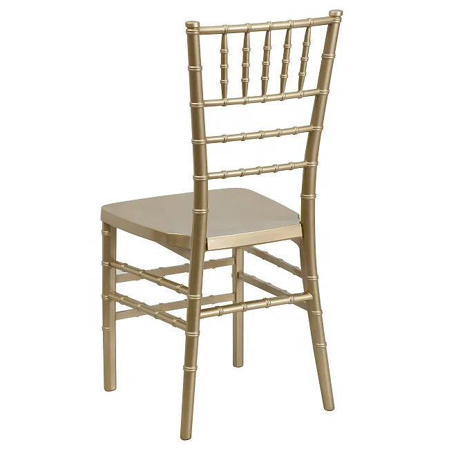 Wholesale Gold Color Stackable Resin Monobloc Tiffany Chiavari Chairs for Wedding Event
