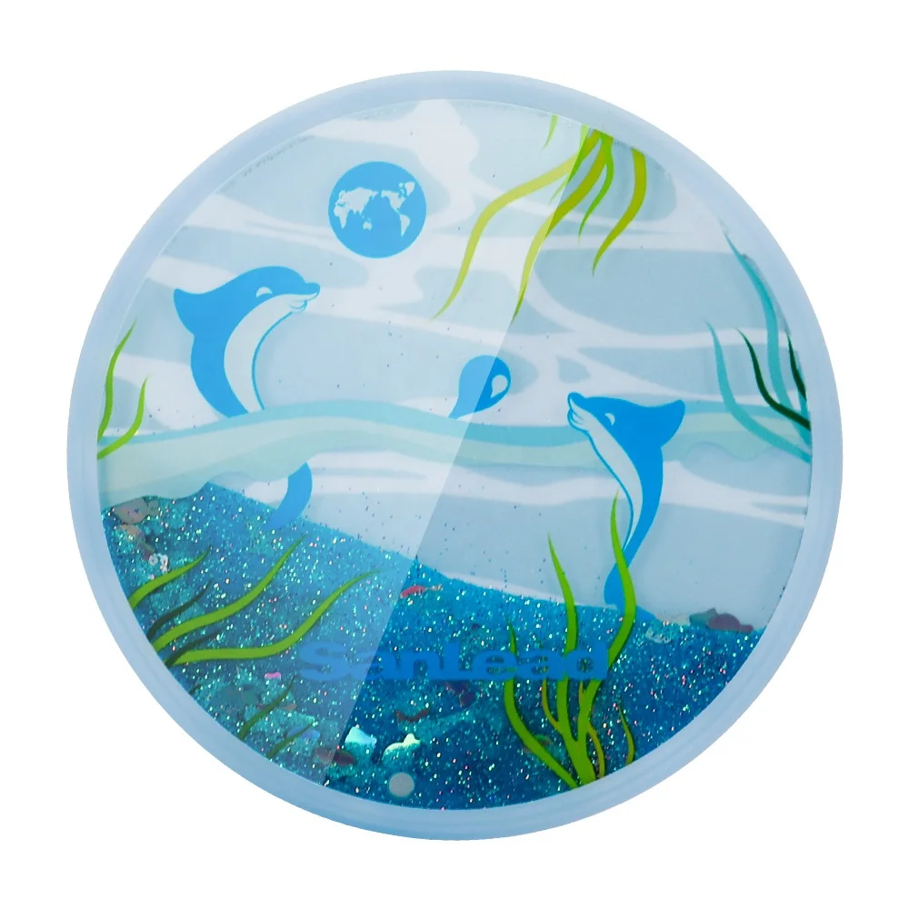 Customized Aqua Liquid Glitter Flowing Confetti Sparkle Acrylic Bubble Silicone Coffee Tea Cup Mat Coaster