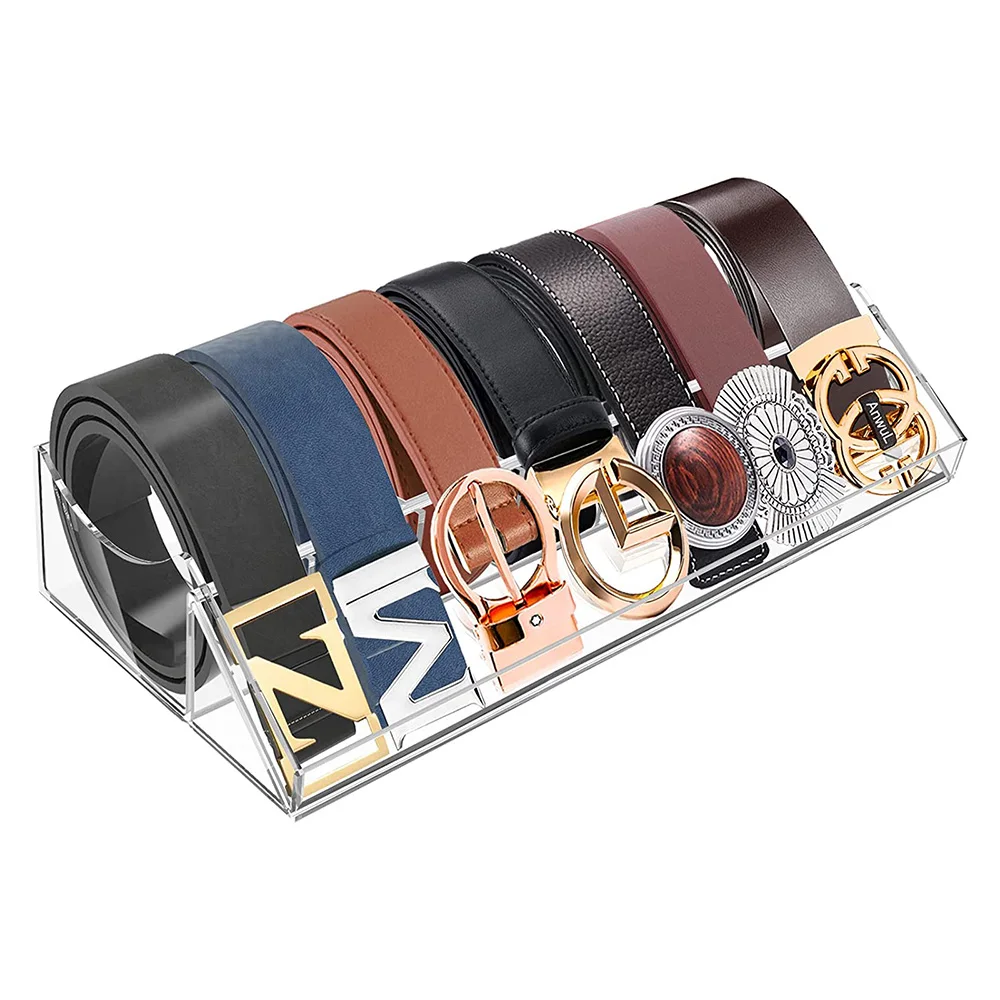 Acrylic Belt Holder Display For Closet Drawer 7 Pcs Clear Acrylic Belt Organizer