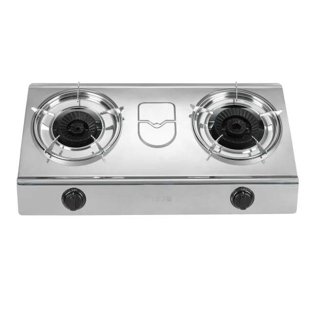 Настольная газовая плита/нержавеющая сталь/2 горелки/T1306