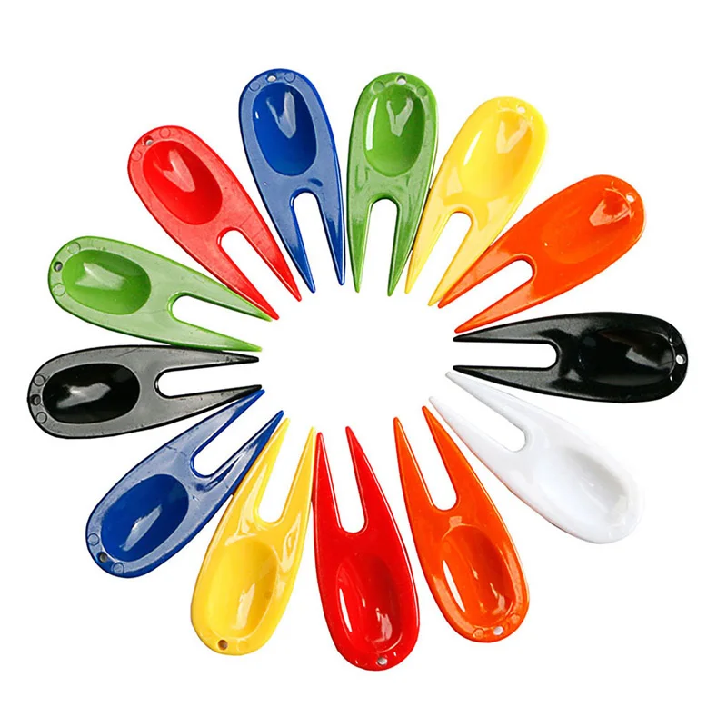 Plastic Golf Ball Divot Tool Golf Pitch Fork Putting Green Accessory Repair Tool Golf Divot Tool