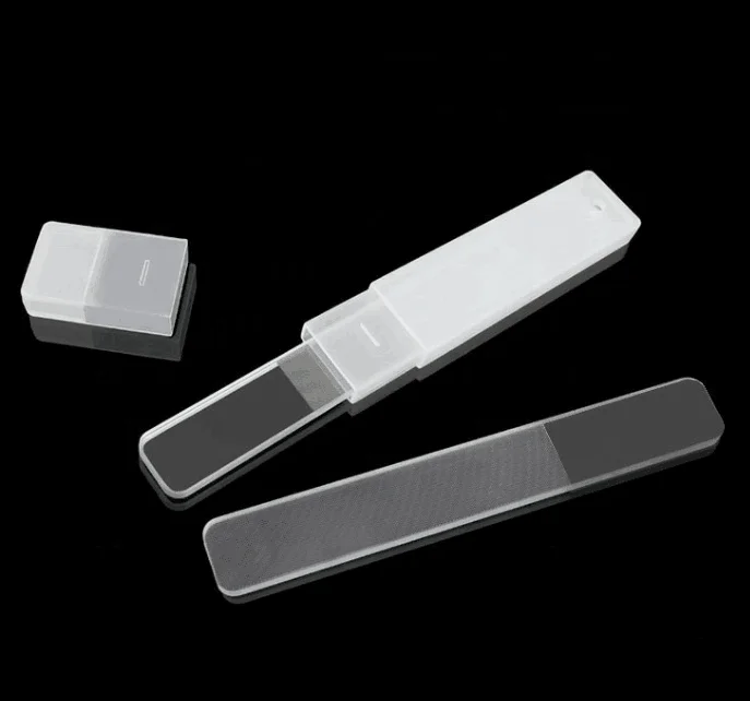 Nano Glass Nail Shiner Nail Files Crystal Nail Shine Buffer Polisher with Case