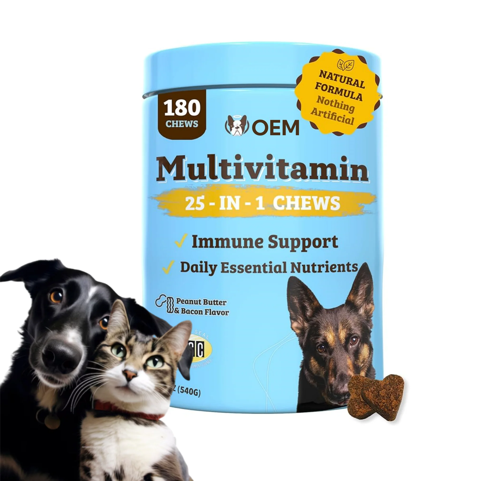 Wholesale Dog Multivitamin Soft Chews Supplements Boosts Immunity Skin Joint & Hear Health With Natural Formula For Dogs And Cat