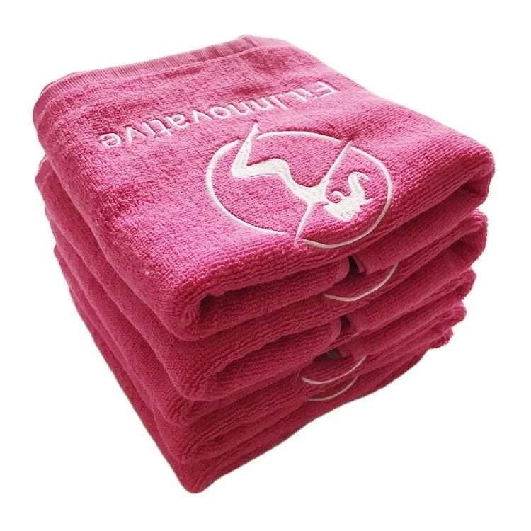 Small MOQ 100%cotton custom logo embroidered/printed gym sports fitness towel
