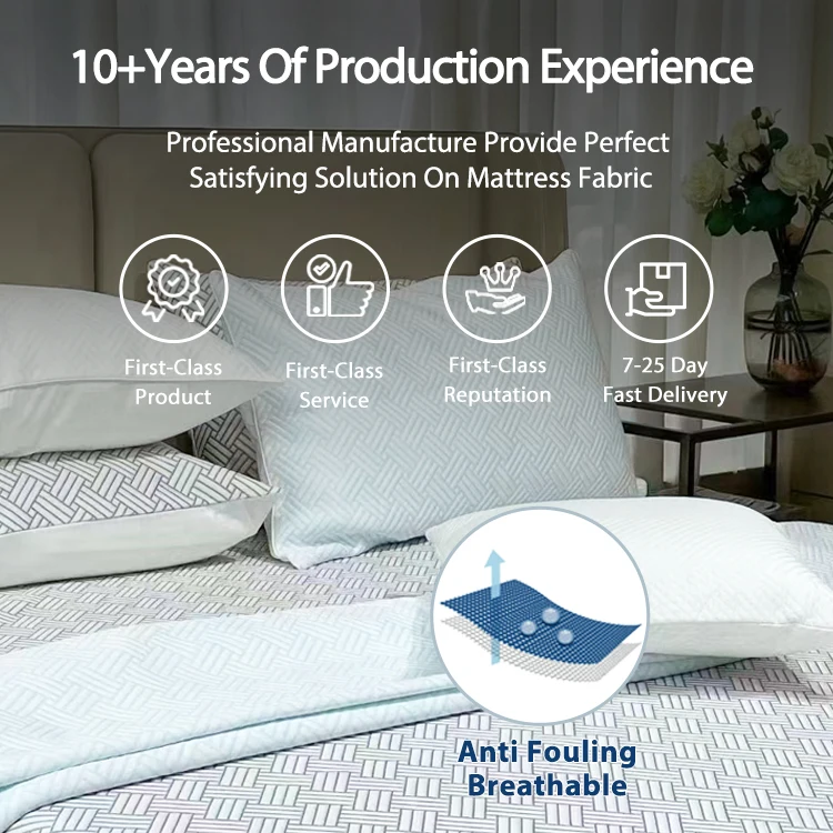High Quality Popular Design Polyester Jacquard Knitted Fabric for Mattress Pad Mattress Protector