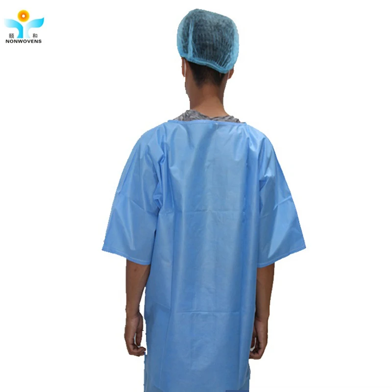 2023 Wholesale OEM medical clothing hospital uniform scrub suit SMS nonwoen fabric patient gown