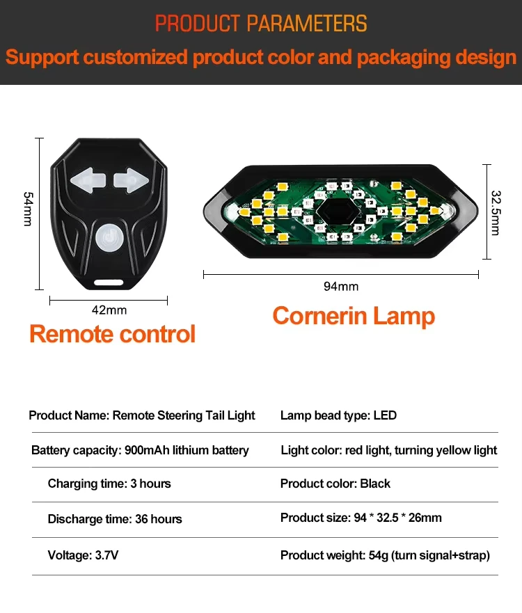 Customized Outdoor Riding Equipment USB Rechargeable Bike Light Led Waterproof Night Riding Lighting Bicycle Lights Set