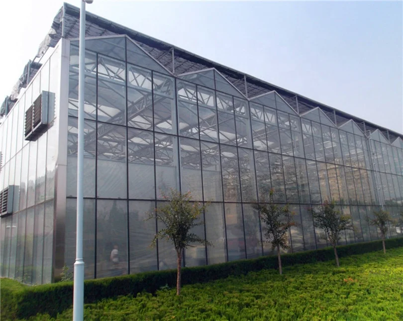 polycarbonate greenhouse with cooling system and ventilation system for flower planting