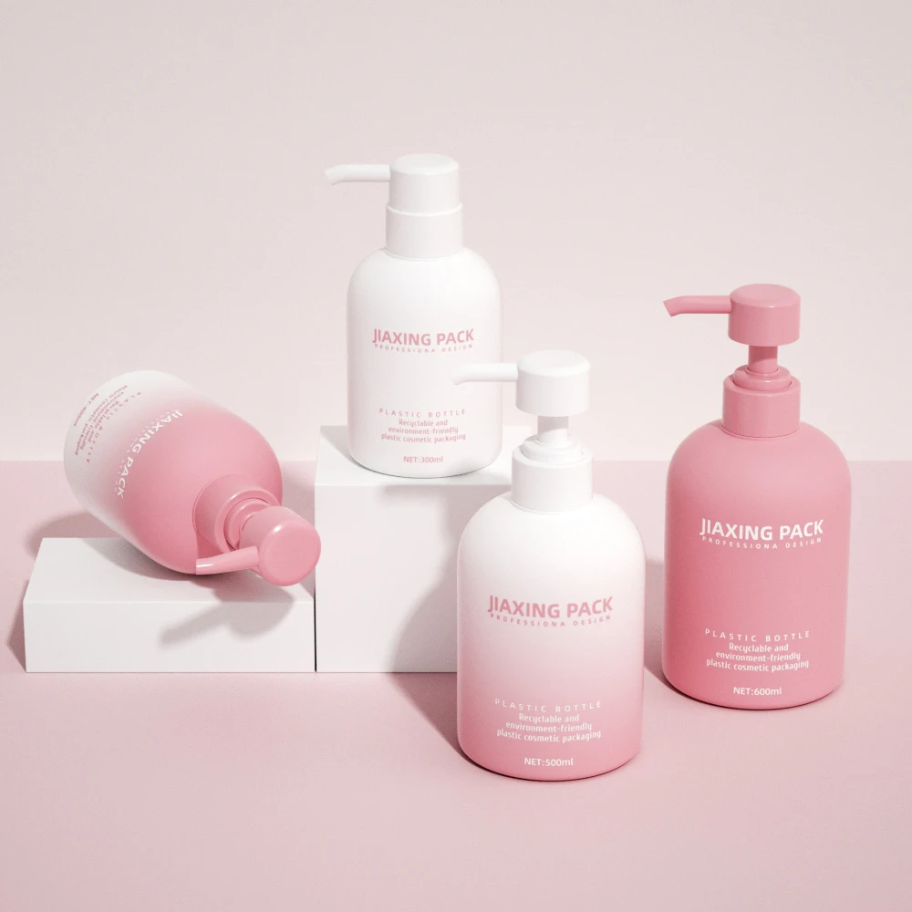 Luxury eco friendly pcr packaging 300 400 500 600ml plastic recycled empty cosmetic hand wash shampoo body lotion pump bottle