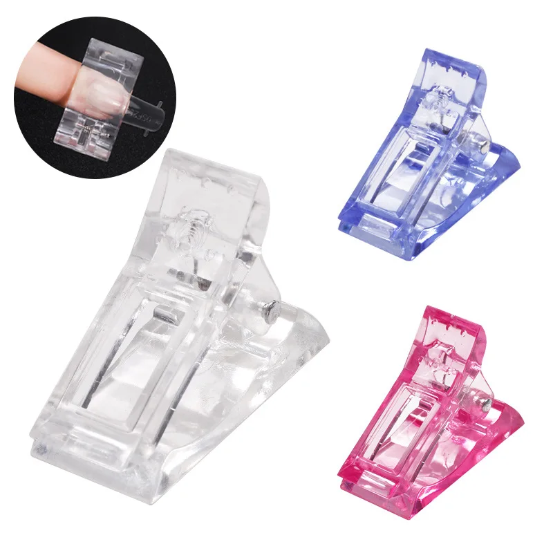 Transparent Nail Art Clips Gel Polish Fixed Extension Fingernail Building Tips Plastic Clamps Manicure Tools Nail Clip