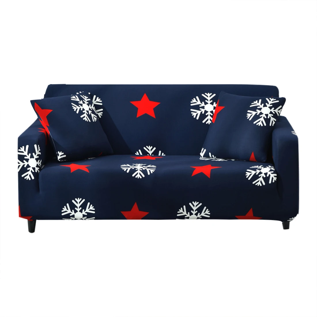 Snowflakes And Stars Print Textile Home Living Room Sit Cover Sofa Set