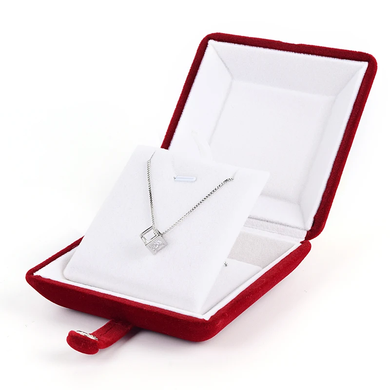 flip press button large necklace organizer multifunction jewelry velvet jewel box