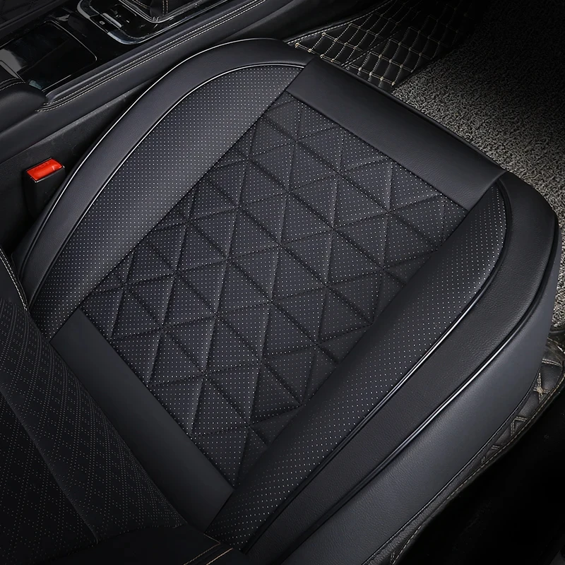 Black 52x54cm Car Front Seat Cover PU Leather Car Seat Cushion Protector Protective Cover Car Interiors