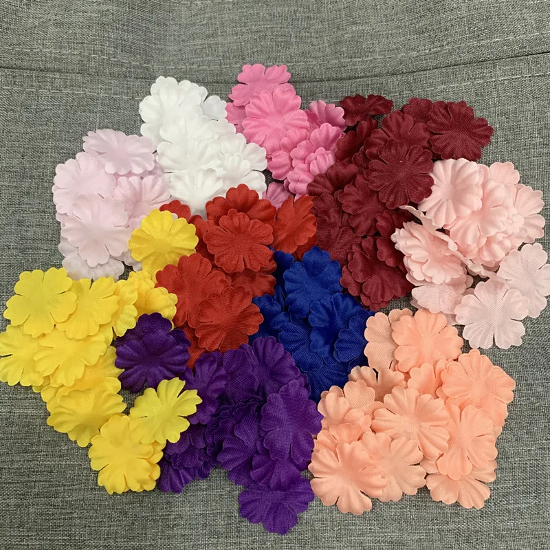 Artificial Petals 24mm Wedding Artificial Flower Home Decoration DIY Multi Color Satin Lace Decal