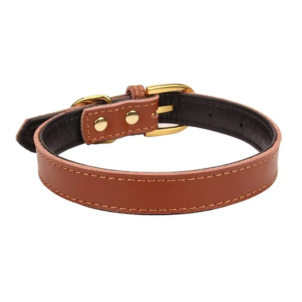 High Quality Adjustable Leather Dog Collar in various colors