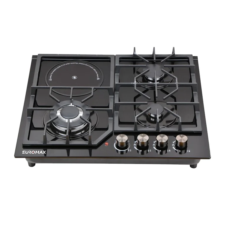 High Quality 3 Gas 1 Electricity Gas Hob 4 Burner Gas Cooker Cooking Built-in Gaz Stove For Home