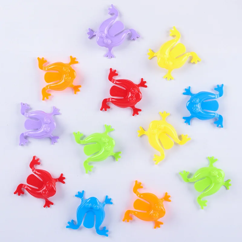 Vending Capsule Plastic Promotional Jumping Leap Frog Finger Pressing Funny Bouncing Frogs Toys For Kids