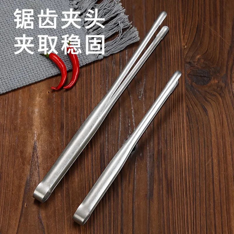 Hot Sale Korean BBQ Tongs Baking Bread Cake Ice Food Tongs 304 Stainless Steel Mini Grill Tongs Kitchen Utensils