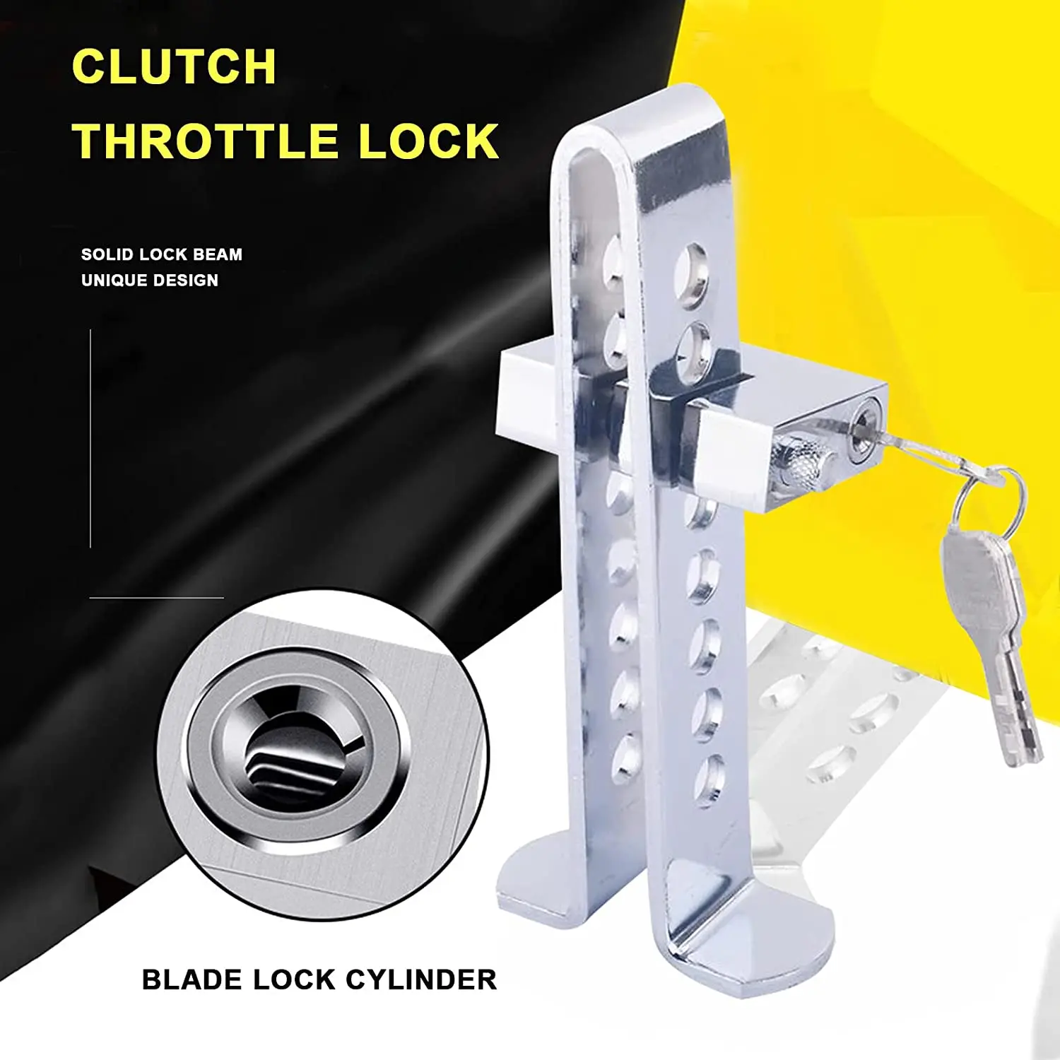 High Quality Alloy Steel Car Security Lock Automobile Hidden Anti Theft Brake Throttle Clutch Pedal Lock