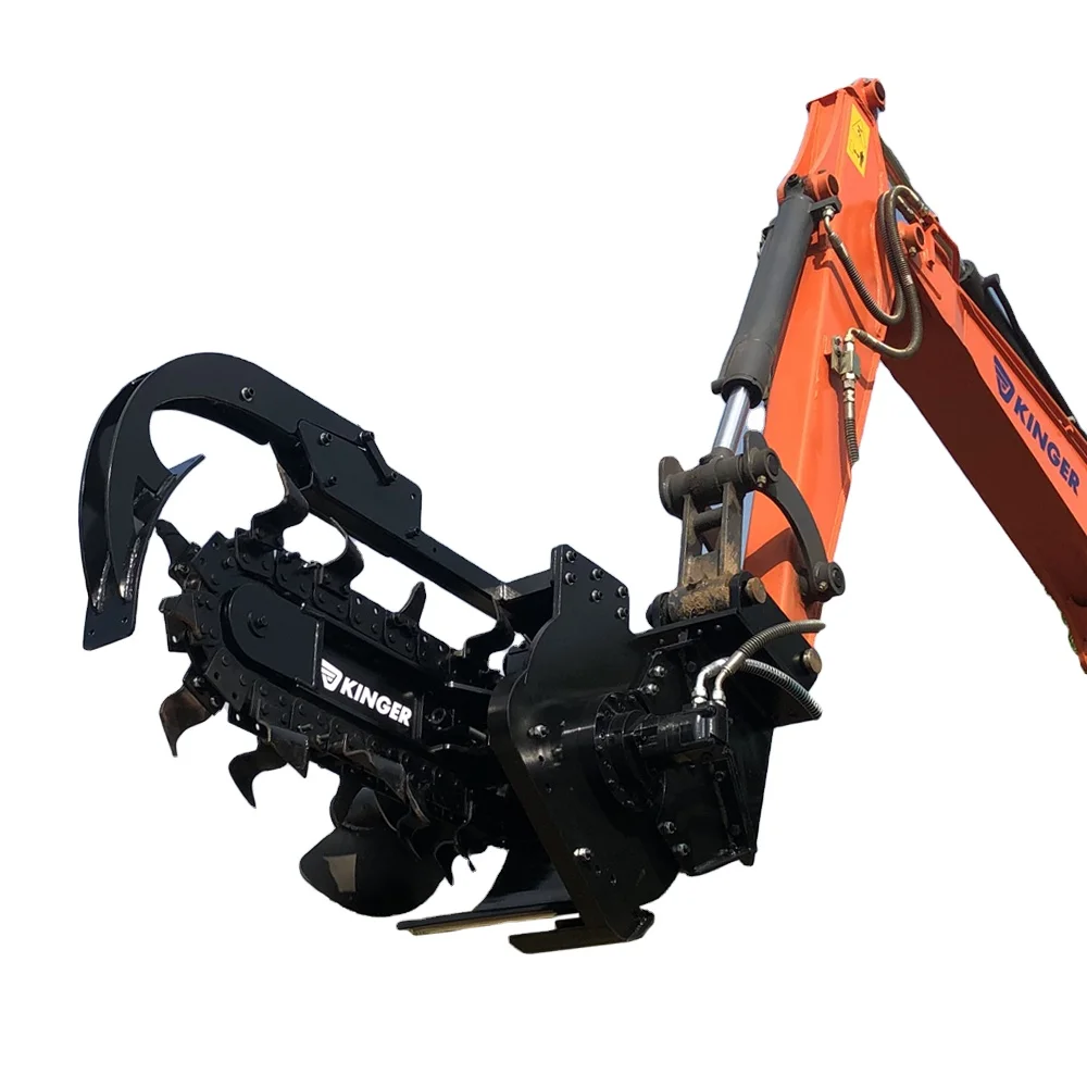 KINGER excavator trencher,trencher skid steer,trenching machine