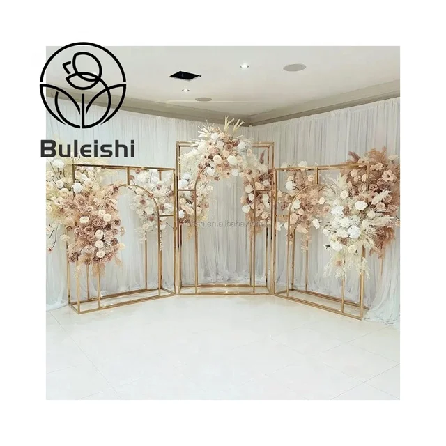 Gold Metal Frame Structure Sets Wedding Arch Backdrop for Wedding Event Party Backdrop Flower Decoration