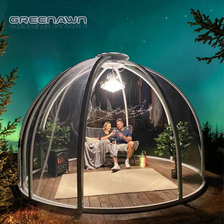 Custom Transparent Intelligent Rotating Star Room 5m x 3m Dome Home Bubble Tent For Cafe/ Resorts/ Vilas/ Camping