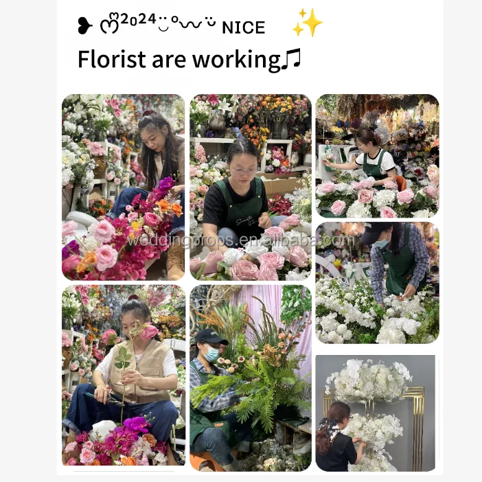 Red Flower Wedding Table Centerpiece Rose Hydrangeas Artificial Flower Decor for wedding event decoration