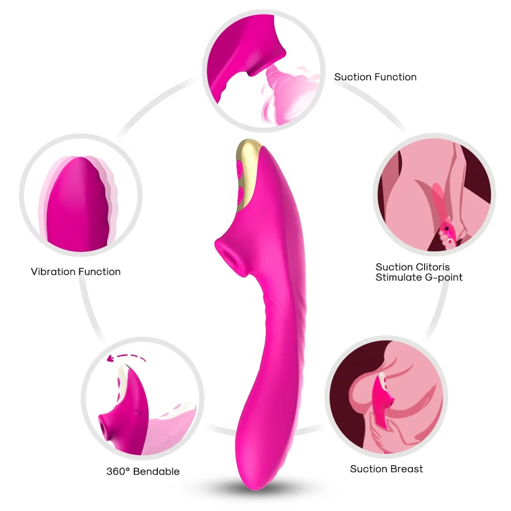 Hottest Design rechargeable dual motors 9 speed female c-spot sucking clitoral vibrators
