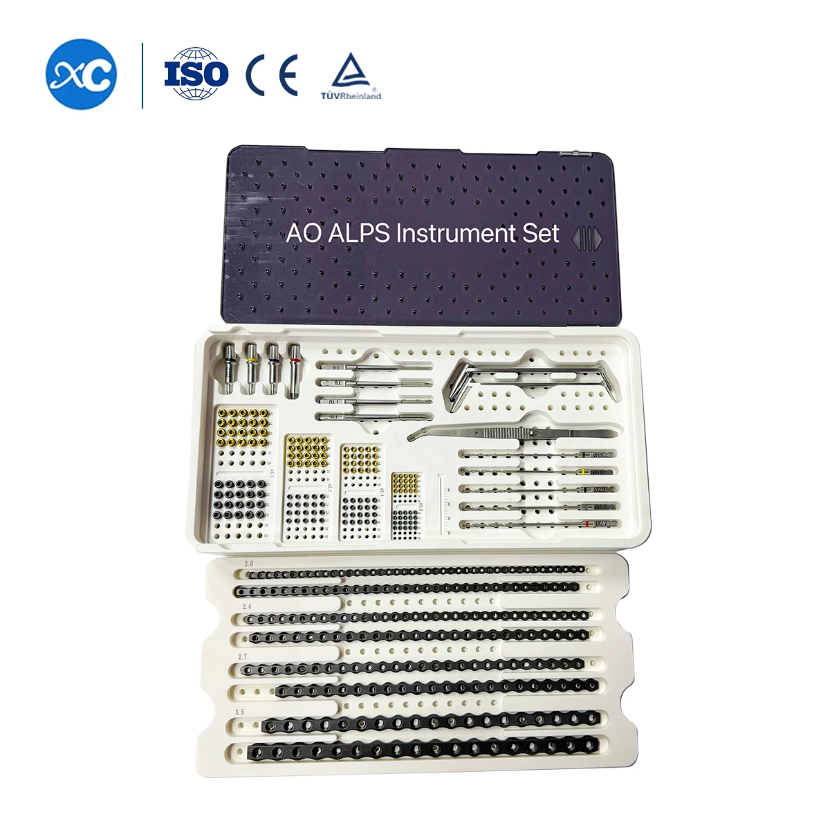 XC Medico High Quality PPSU Sterile Box Veterinary Orthopedic AO ALPS Locking Plates Instruments Set