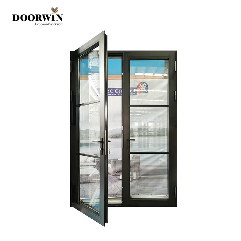 Индивидуальная черная цветная решетка декоративная Передняя двойная входная дверь для патио