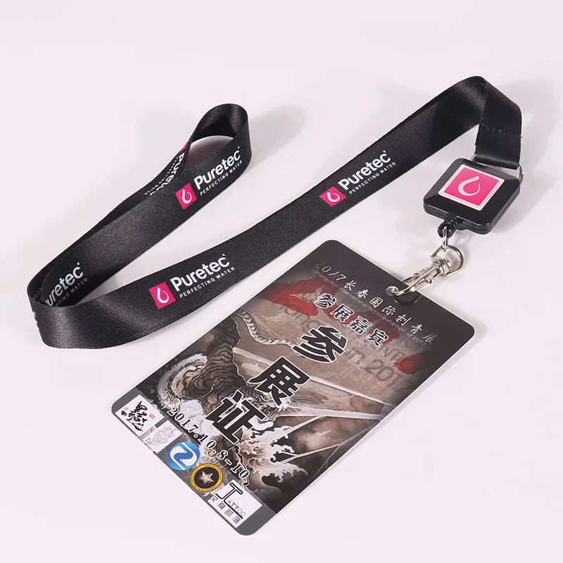 Polyester lanyard custom lanyard airbus sublimation printing lanyard with ring neck id badge card holder