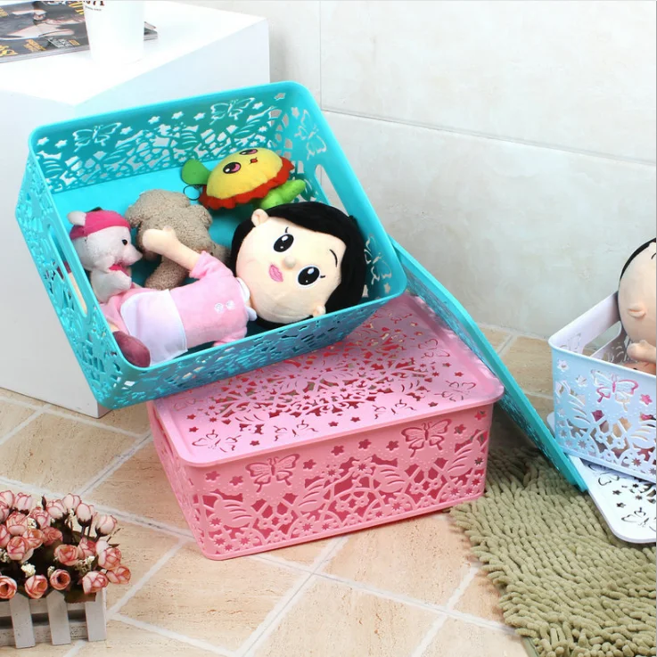 
High-Quality household laundry Rectangular storage Plastic Basket With handle 